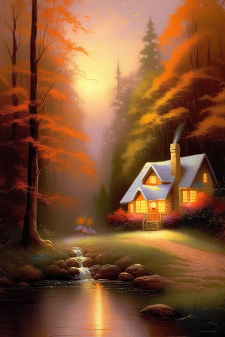 00393-2785050363-_lora_Thomas Kinkade Style_1_Thomas Kinkade Style - Art by Thomas Kinkade - A serene and picturesque scene of a forest with a co.png